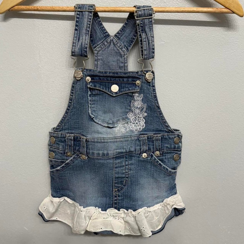 Vintage little girls bongo denim overall dress size 3T (VIEW ALL PICTURES)
